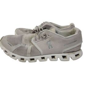 On Running Men's Cloud Athletic Shoes in Light Gray and White